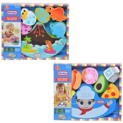 Little Tikes Stack & Balance Wood Chef & Dinosaur Set