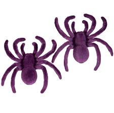 2pk Flocked Spiders